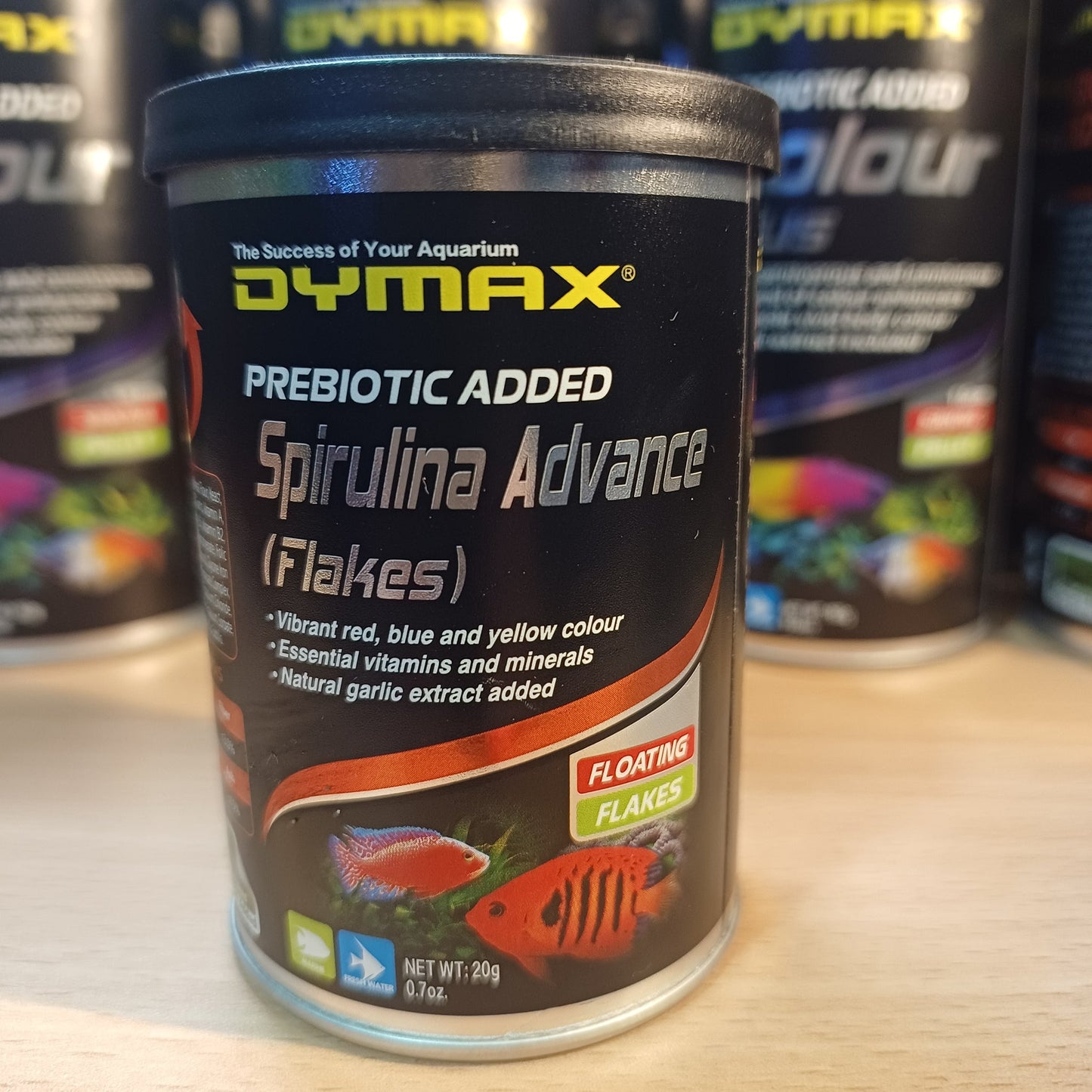 Dymax Spirulina Advance (Flakes) - Nutrient-Rich Food For Vibrant Colors Of Aquarium Fish 20G