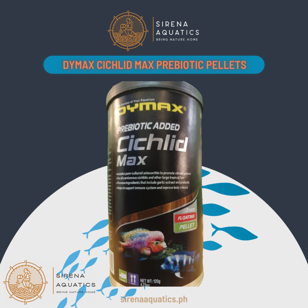 Dymax Cichlid Max Floating Pellets with Pure-Cultured Astaxanthin for Vibrant Colors (120g) 120g Fish Food