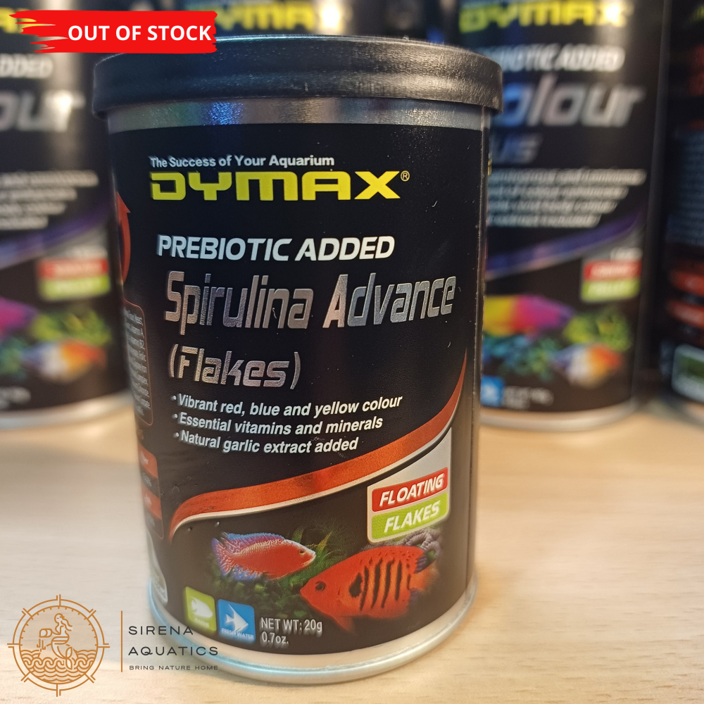 Dymax Spirulina Advance (Flakes) - Nutrient-Rich Food For Vibrant Colors Of Aquarium Fish 20G