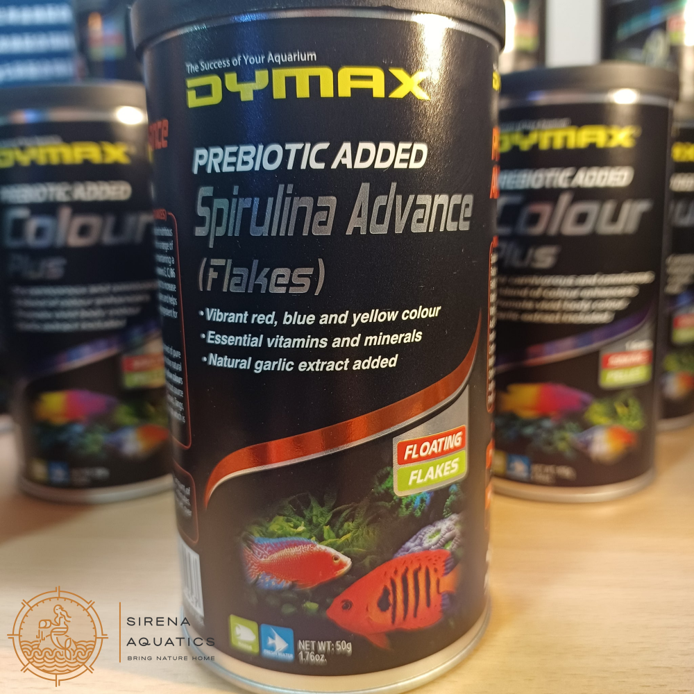 Dymax Spirulina Advance (Flakes) - Nutrient-Rich Food For Vibrant Colors Of Aquarium Fish 50G