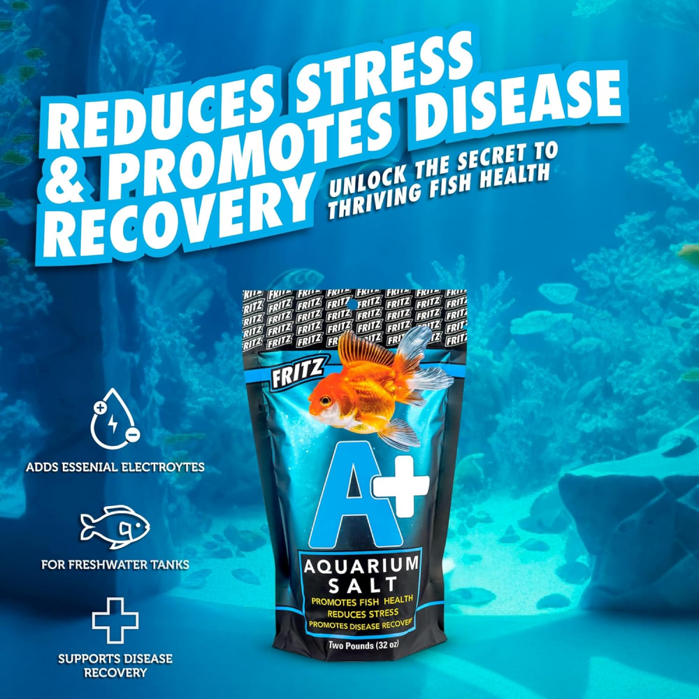Fritz A + Aquarium Salt - All-Natural Solution For Healthy Fish & Stress Reduction! Water Additives