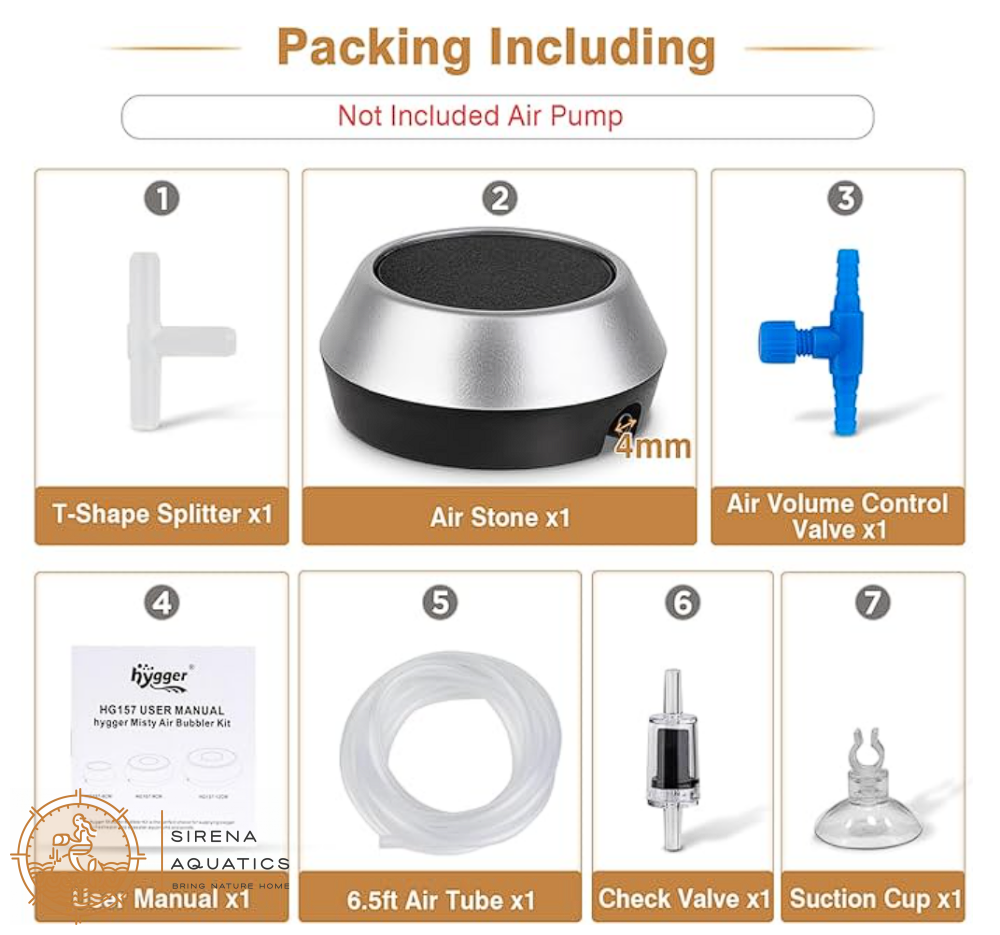 Hygger Misty Air Bubbler Kit - Elevate Your Aquarium With Quiet Operation & High Oxygenation! Pump
