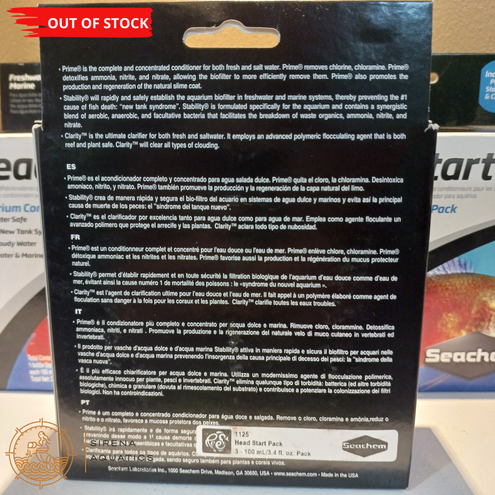 Seachem Head Start Water Conditioning 3 - Pack Additives