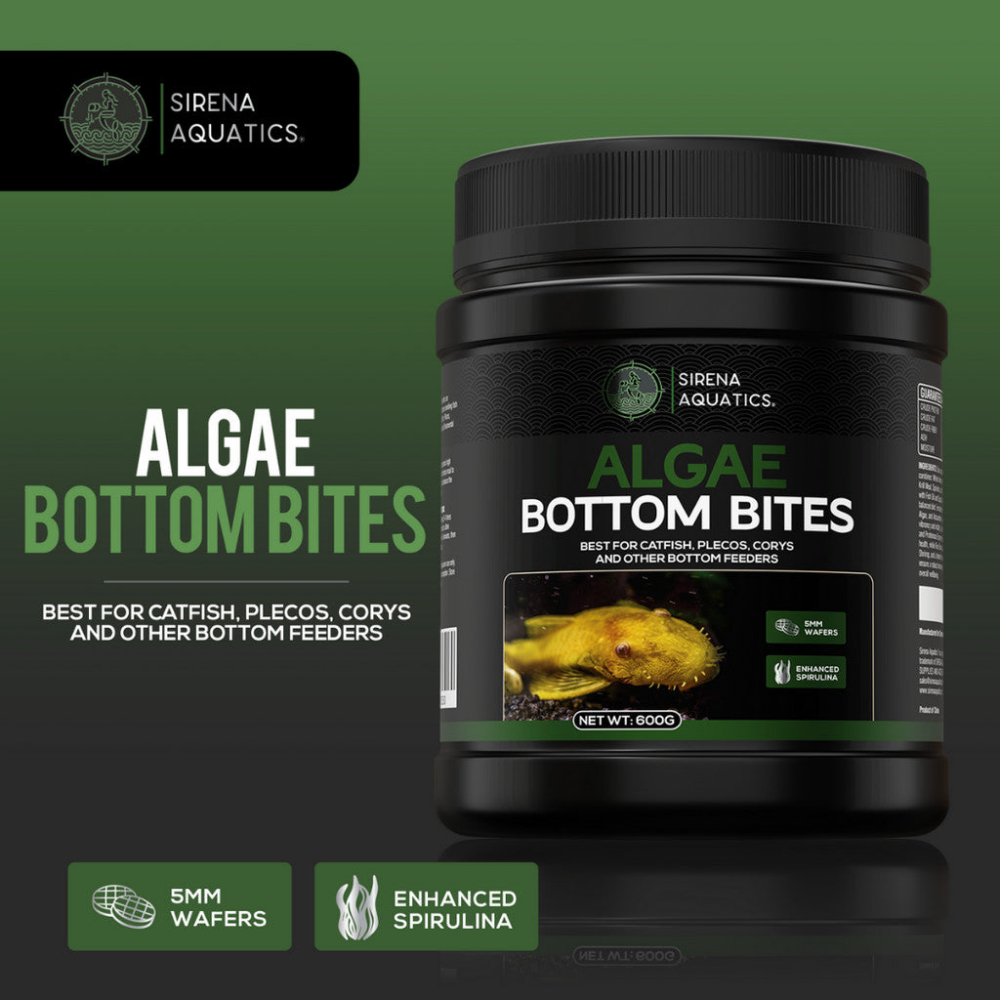 Sirena Aquatics Algae Bottom Bites For Bottom Dwelling Aquarium Fish 600g Fish Food