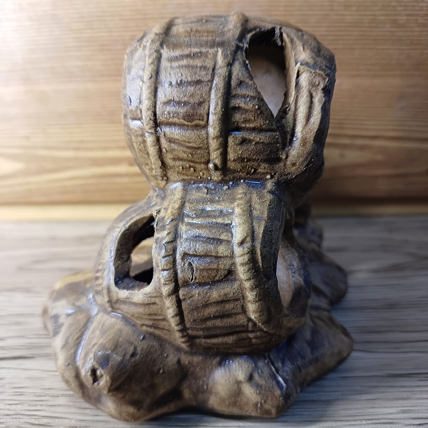 Ceramic Wood Texture Fish Hideout Caves - Good For Plecos Shrimp Crayfish And Other Aquarium Decor