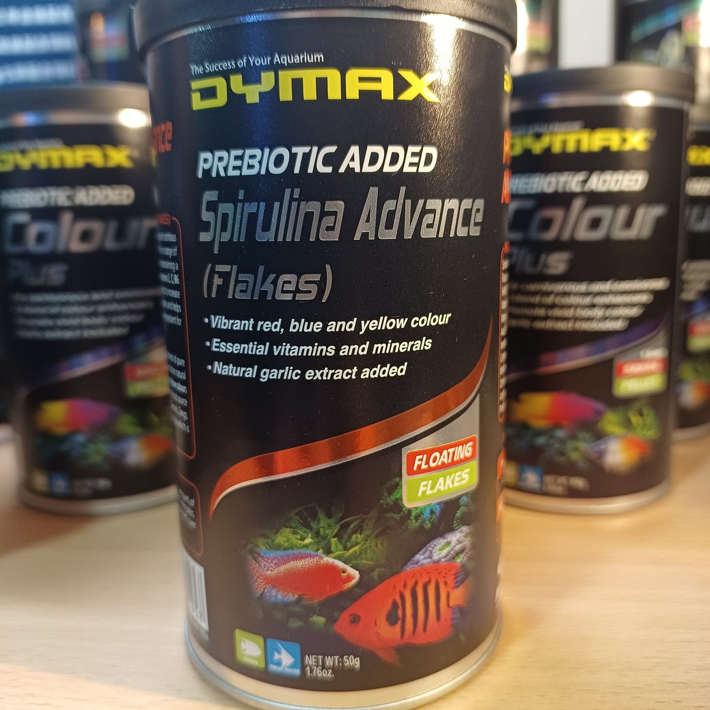 Dymax Spirulina Advance (Flakes) - Nutrient-Rich Food For Vibrant Colors Of Aquarium Fish 50G