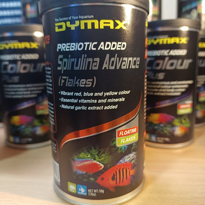 Dymax Spirulina Advance (Flakes) - Nutrient-Rich Food For Vibrant Colors Of Aquarium Fish 50G