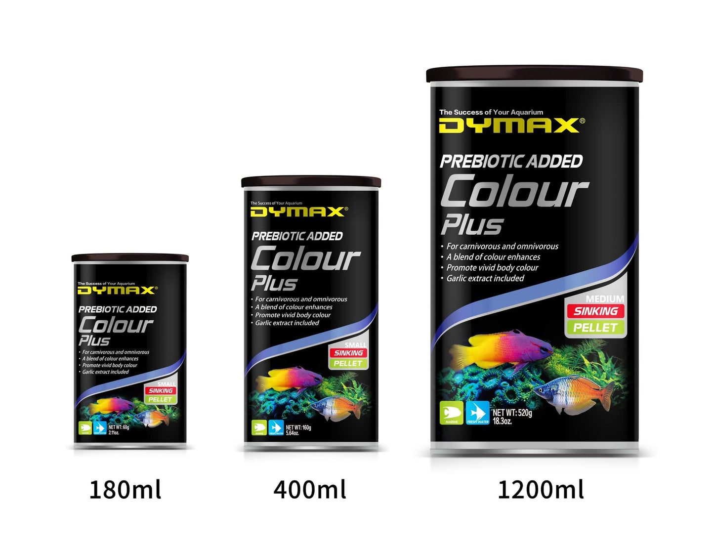 Dymax Colour Plus (Small Pellet) - High-Quality Color Enhancing Fish Food For Grooming