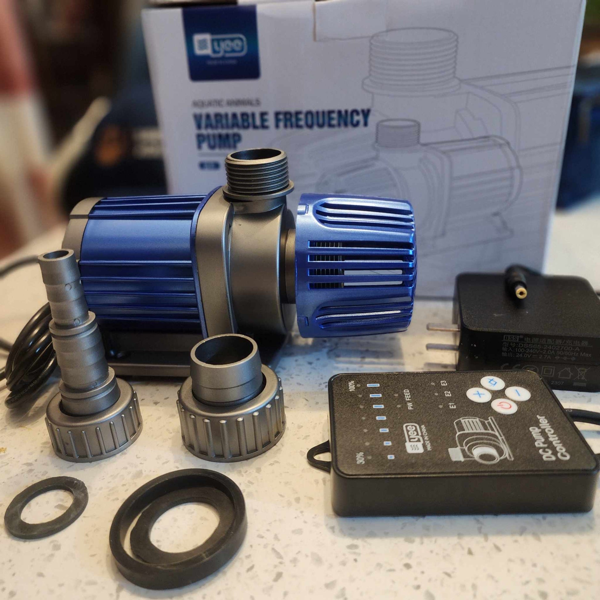 Yee Variable Frequency Dc Aquarium Water Pump Adjustable Flow With Controller 35W 4000L/H