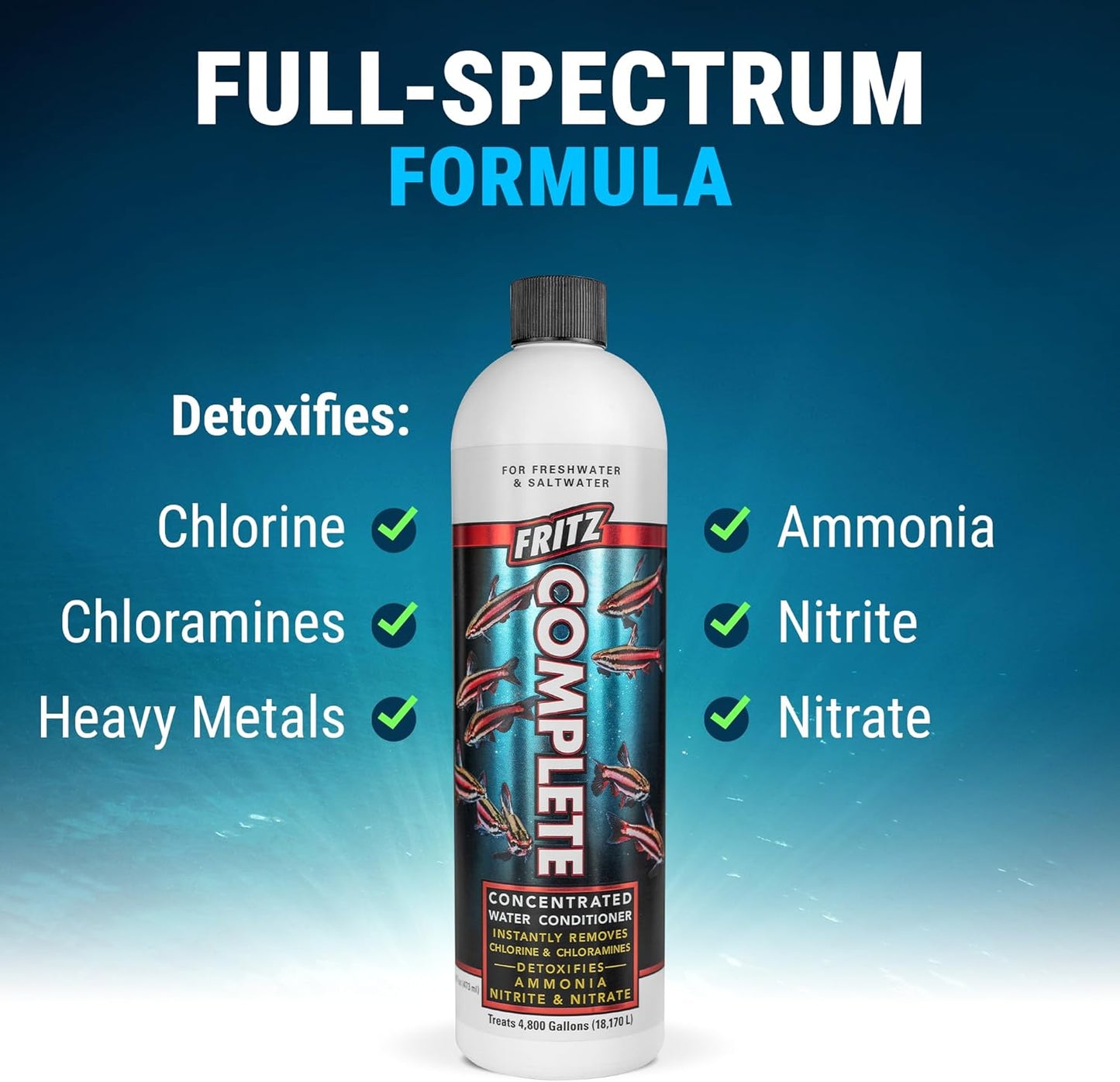 Fritz Complete Water Conditioner - Safe & Effective For Fresh Saltwater Aquariums! Additives