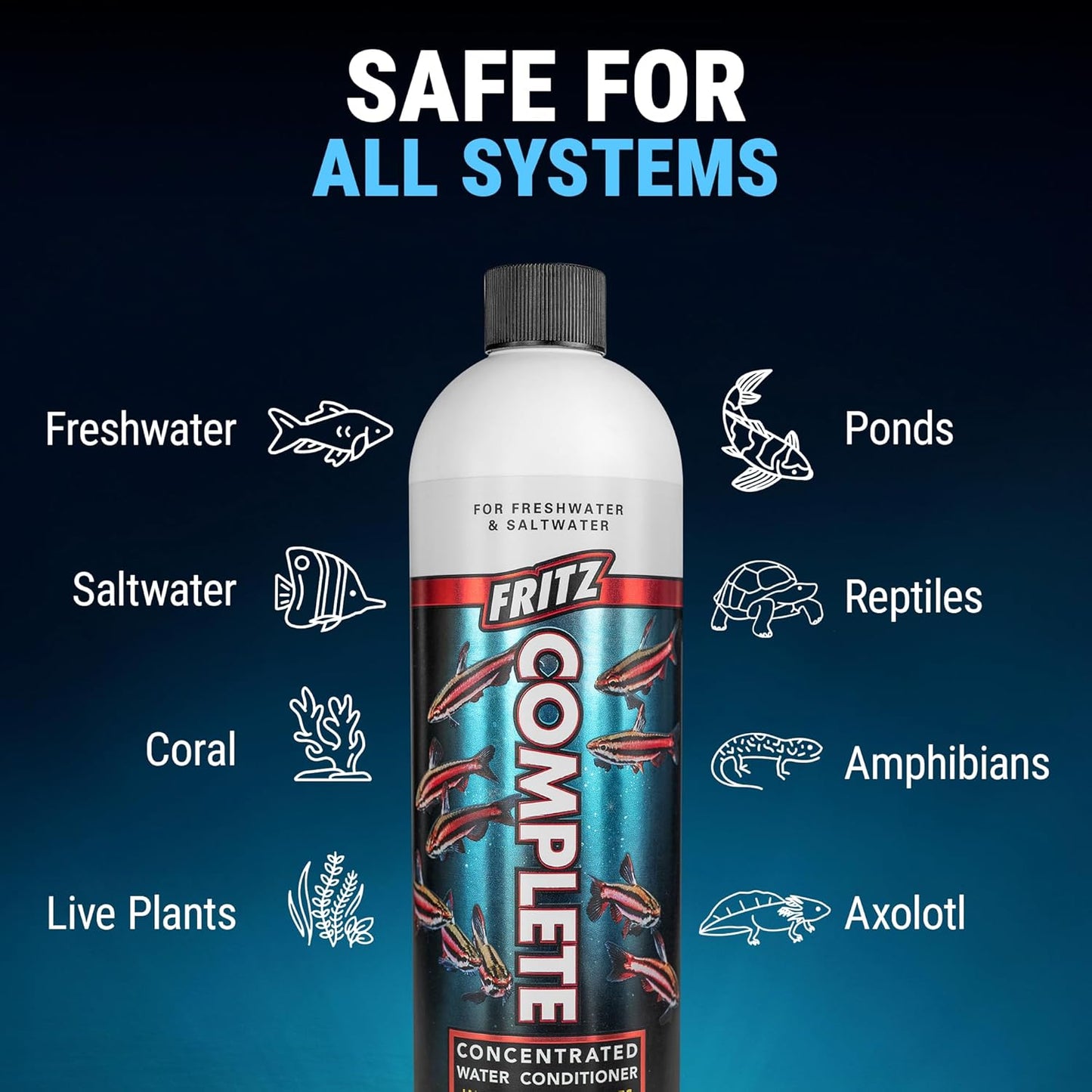 Fritz Complete Water Conditioner - Safe & Effective For Fresh Saltwater Aquariums! Additives