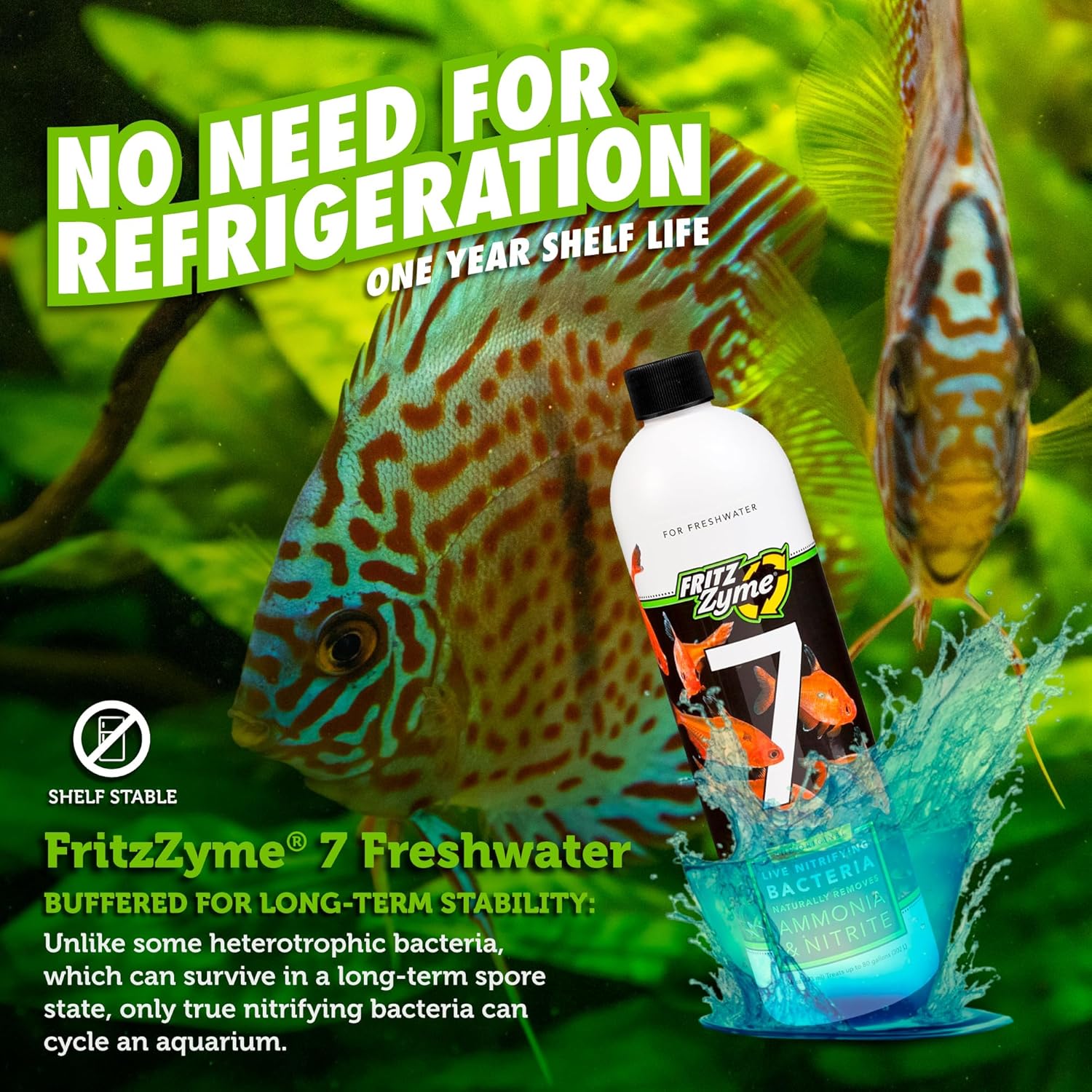 Fritzzyme #7 Freshwater - Fast-Acting Nitrifying Bacteria For Healthy Aquariums! Water Additives