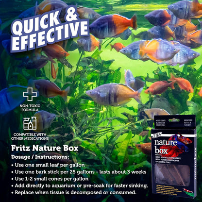Fritz Nature Box - Natural Habitat Enhancer For Healthy Vibrant Aquarium Fish! Water Additives