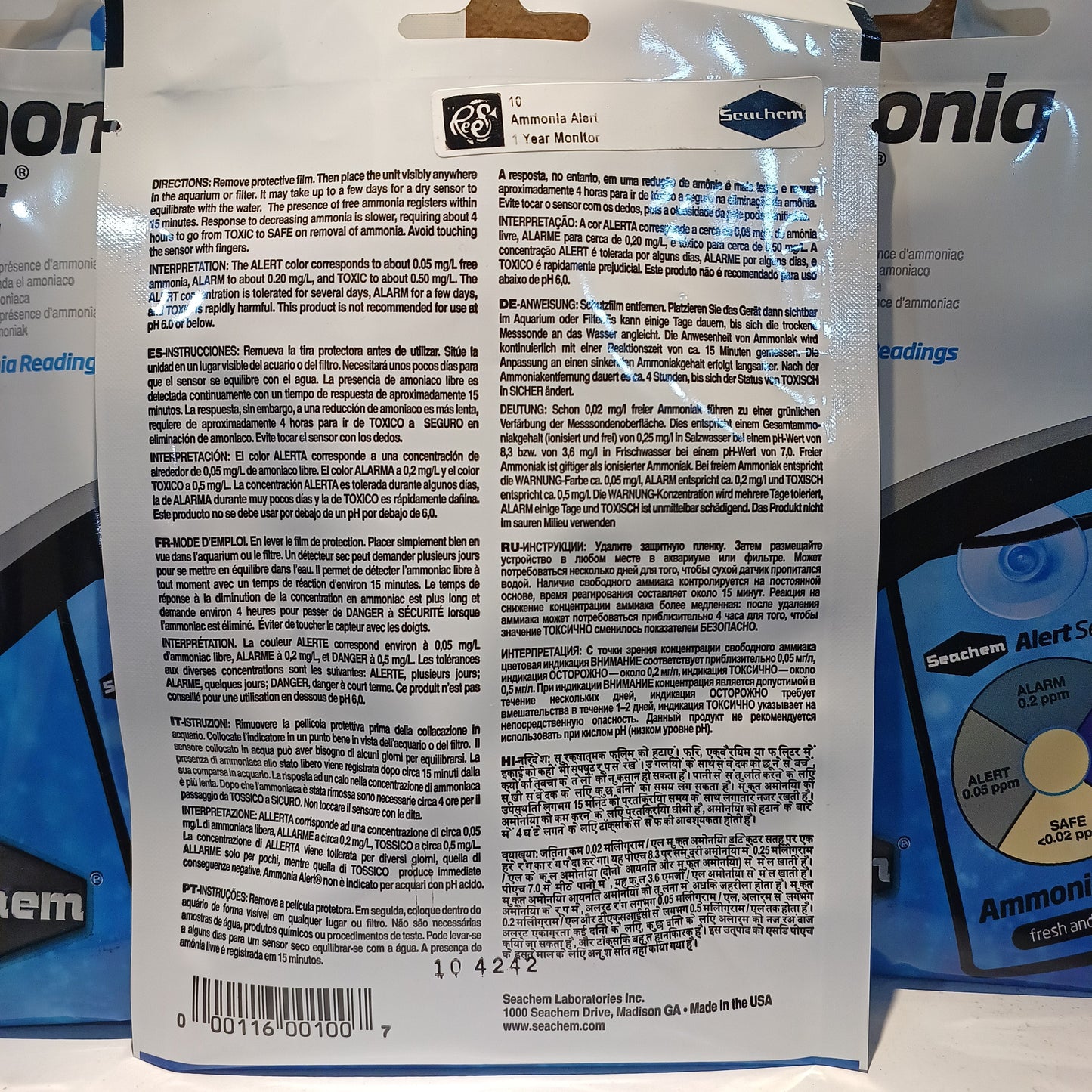 Seachem Ammonia Alert Aquarium Water Testing