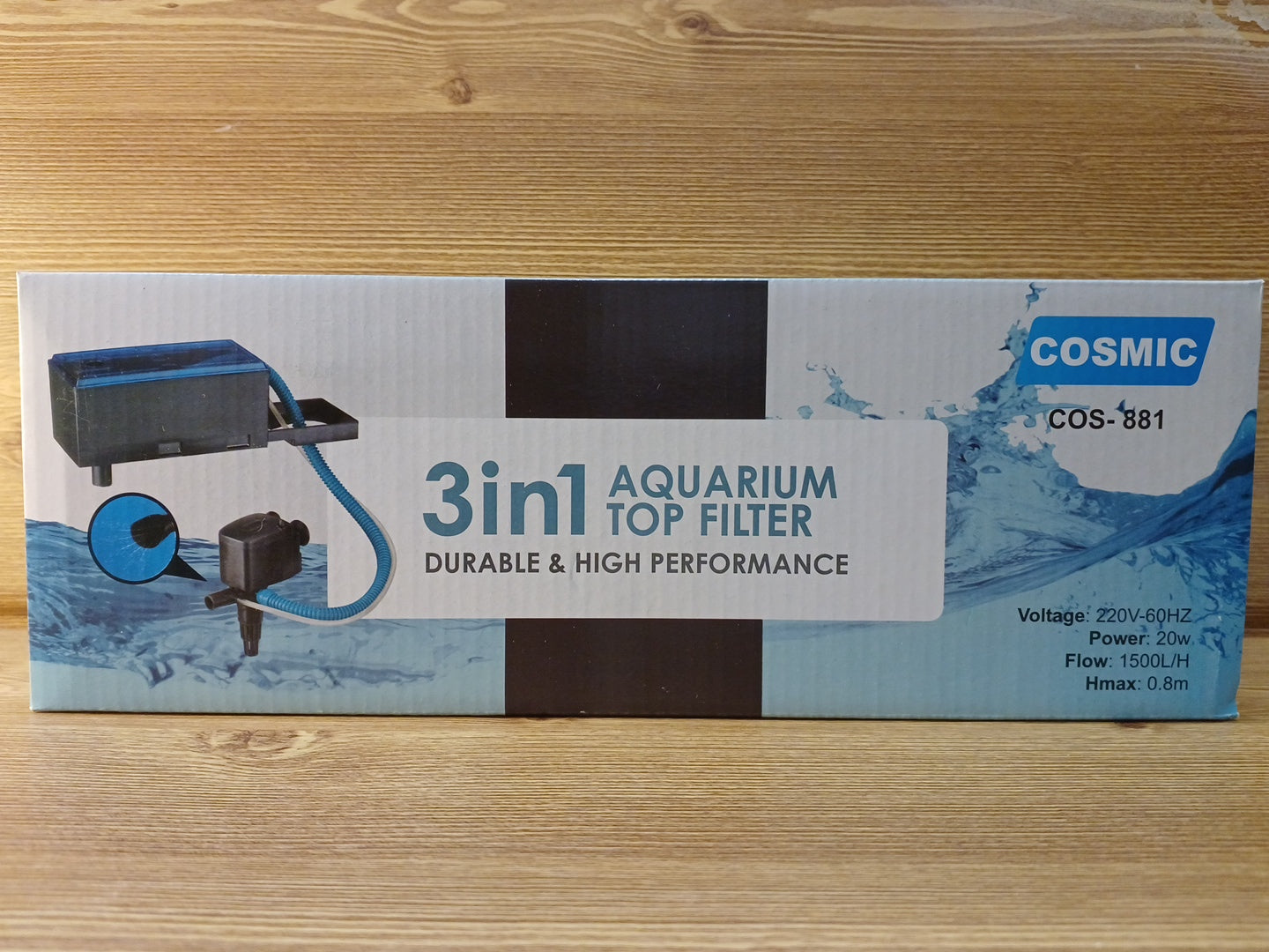 Cosmic 3 - In - 1 Aquarium Top Filter 1500L/H - 20W Filters And Media