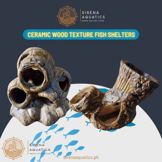 Ceramic Wood Texture Fish Hideout Caves - Good For Plecos Shrimp Crayfish And Other Aquarium Decor