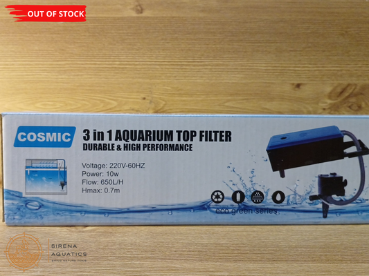 Cosmic 3 - In - 1 Aquarium Top Filter 650L/H - 10W Filters And Media