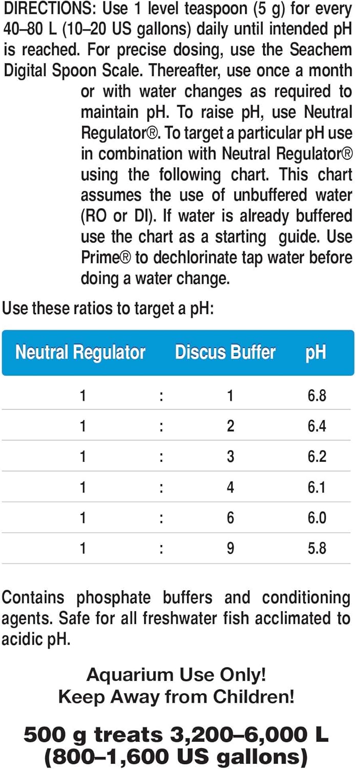 Seachem Discus Buffer (250G) - Perfect Ph & Soft Water For Healthy Thriving Fish! Additives