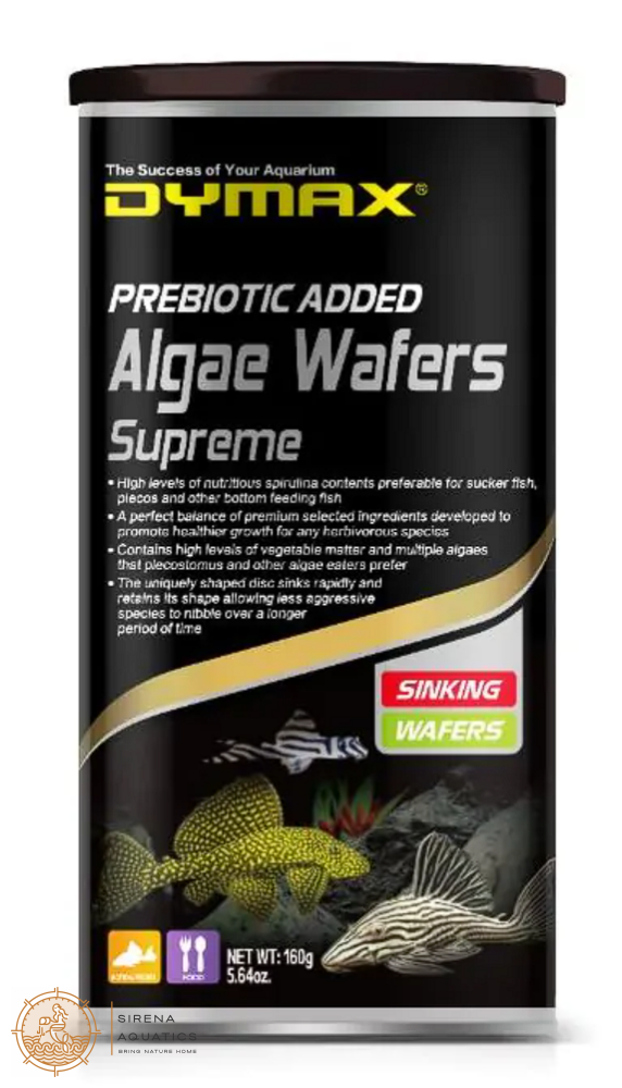 Dymax Algae Wafer Supreme - High Protein Sinking Food For Herbivorous Species (60G) 160G Fish