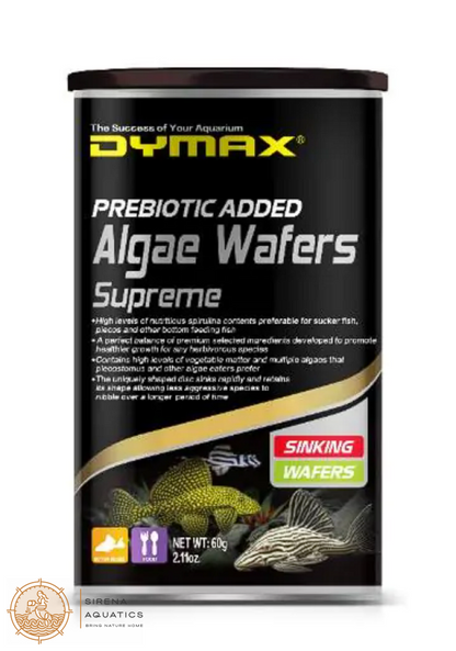 Dymax Algae Wafer Supreme - High Protein Sinking Food For Herbivorous Species (60G) 60G Fish