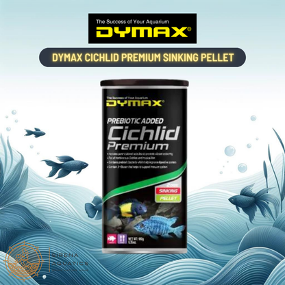 Dymax Cichlid Premium - High-Quality Sinking Pellet For Vibrant Cichlids (180G) Fish Food