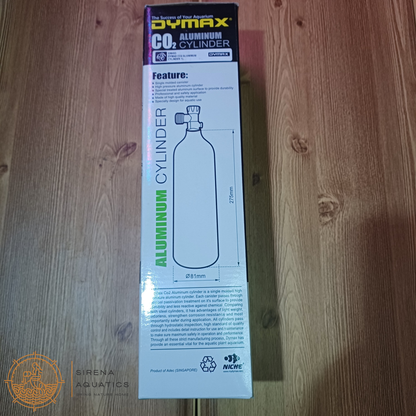 Dymax Co2 Aluminum Cylinder 1L - Lightweight Storage For Planted Tanks Aquascaping Supplies