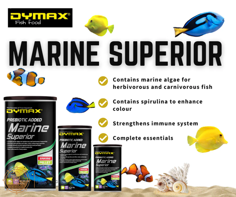 Dymax Marine Superior (60G) - Premium Food For Omnivorous And Herbivorous Saltwater Fish! Fish