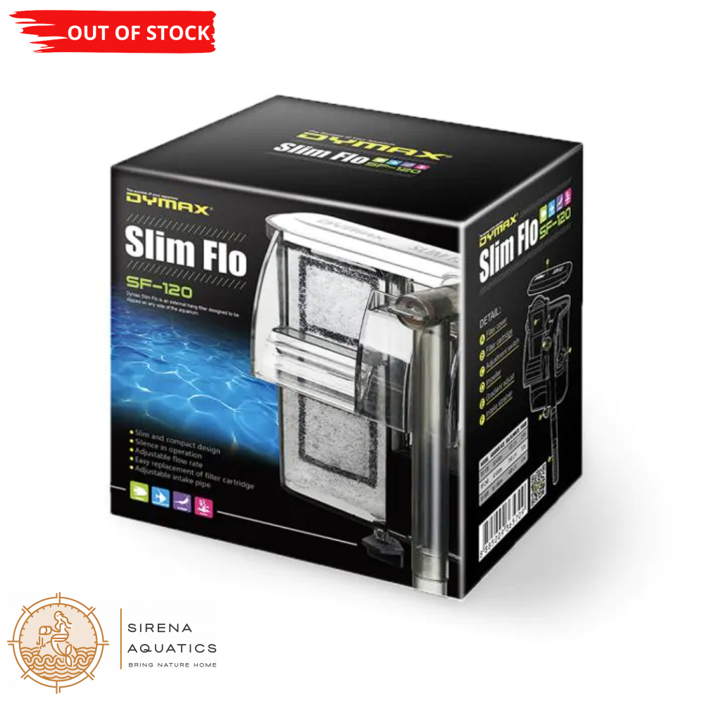Dymax Slim Flo Hang-On Back Filter For Up To 20 Gallons - Silent Compact Easy Maintenance! Sf-120