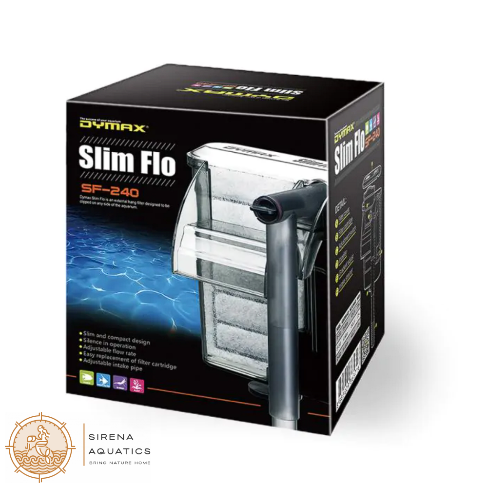 Dymax Slim Flo Hang-On Back Filter For Up To 20 Gallons - Silent Compact Easy Maintenance! Sf-240