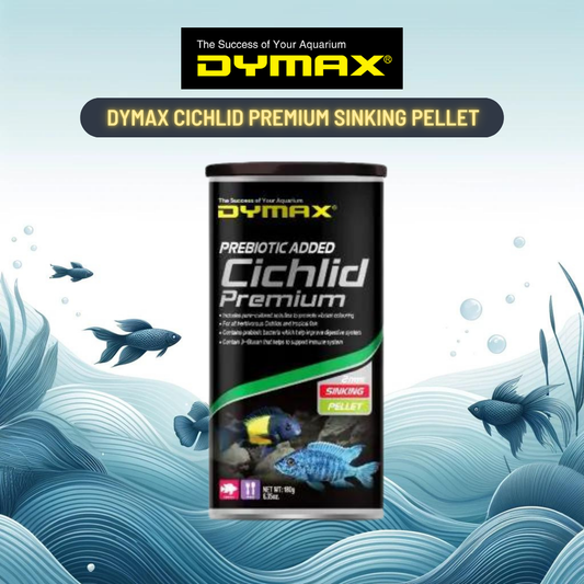 Dymax Cichlid Premium - High-Quality Sinking Pellet For Vibrant Cichlids (180G) Fish Food