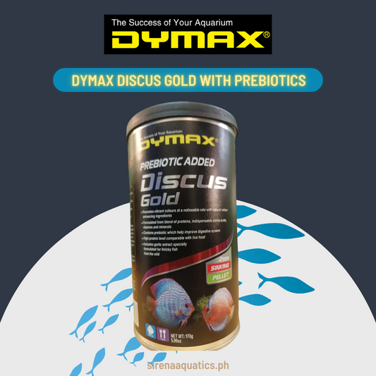 Dymax Discus Gold Sinking Pellets with Garlic Extract - Protein-Rich Diet for Discus Species (170g)