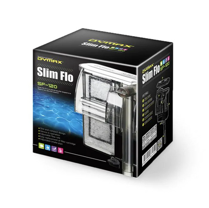 Dymax Slim Flo Hang-On Back Filter For Up To 20 Gallons - Silent Compact Easy Maintenance! Sf-120