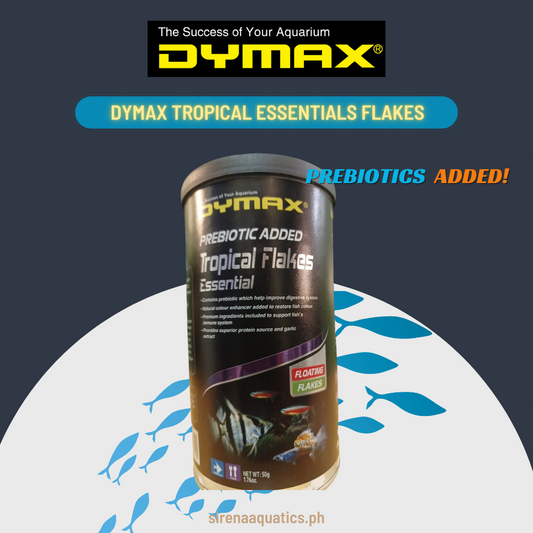Dymax Tropical Essential Floating Flakes with Garlic Extract for Angelfish, Mollies, and Guppies (50g)