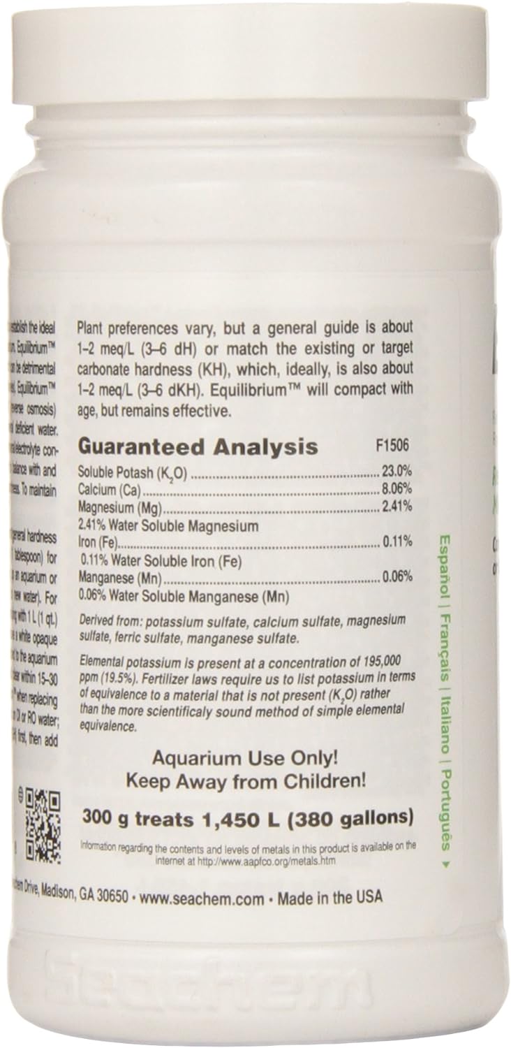 Seachem Equilibrium (300G) – Boost Plant Growth & Stability In Your Aquarium Ecosystem! Water