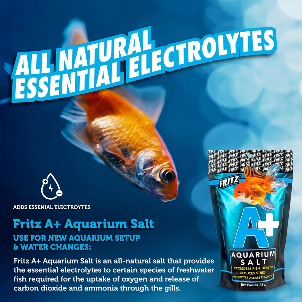 Fritz A + Aquarium Salt - All-Natural Solution For Healthy Fish & Stress Reduction! Water Additives