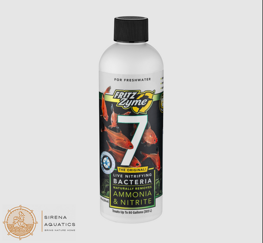 Fritzzyme #7 Freshwater - Fast-Acting Nitrifying Bacteria For Healthy Aquariums! 8 Oz Water