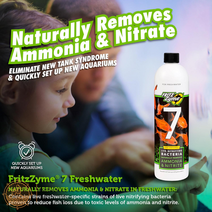 Fritzzyme #7 Freshwater - Fast-Acting Nitrifying Bacteria For Healthy Aquariums! Water Additives