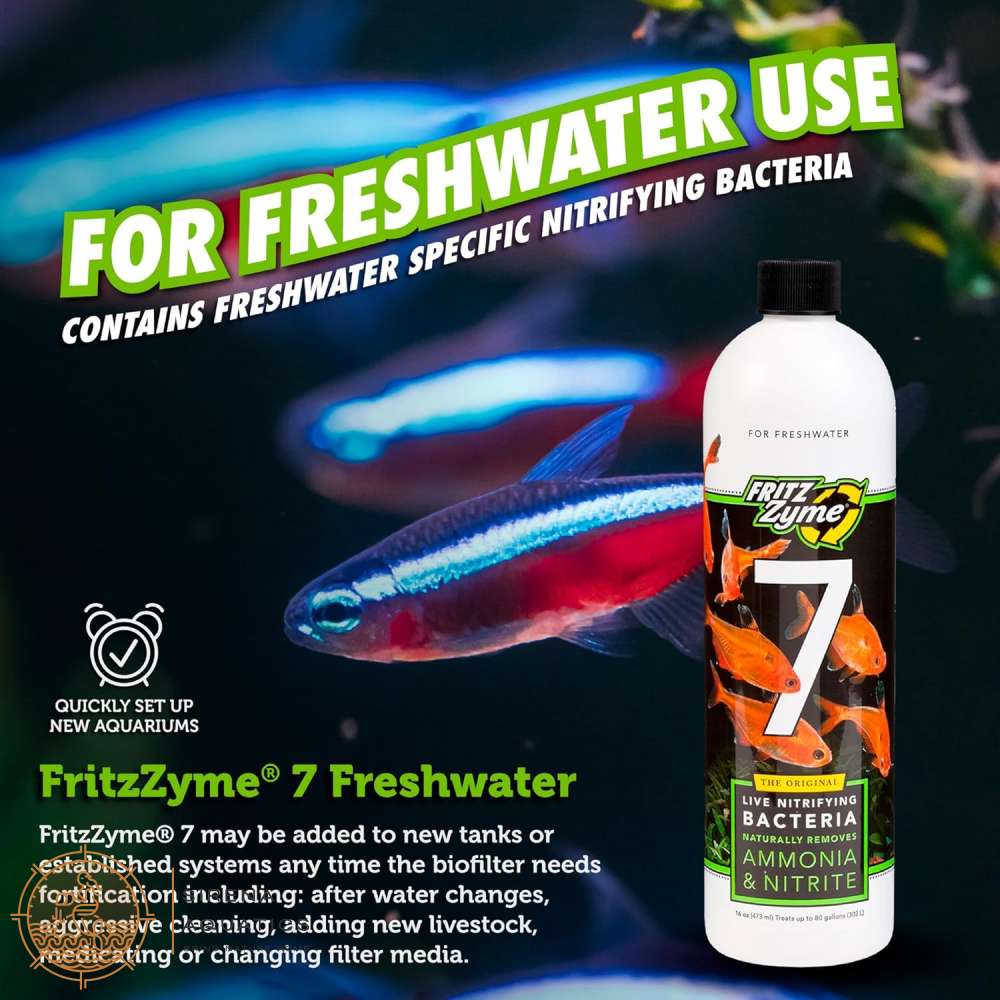 Fritzzyme #7 Freshwater - Fast-Acting Nitrifying Bacteria For Healthy Aquariums! Water Additives