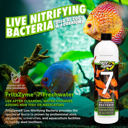 Fritzzyme #7 Freshwater - Fast-Acting Nitrifying Bacteria For Healthy Aquariums! Water Additives