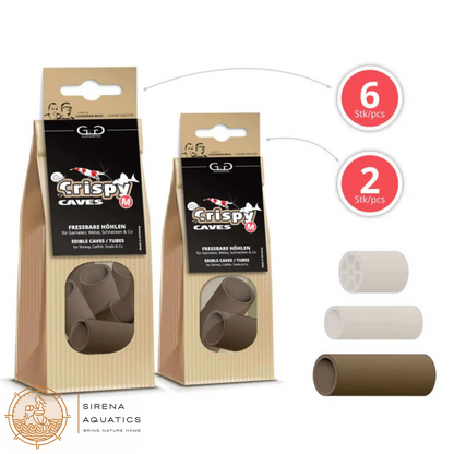 GlasGarten Crispy Caves - Edible caves for shrimp crayfish snails sucker catfish in aquarium Medium, 2pcs