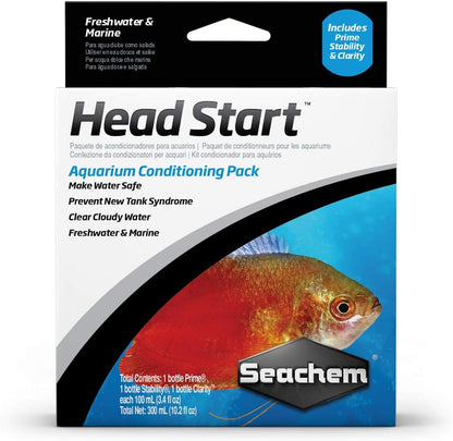 Seachem Head Start Water Conditioning 3 - Pack Additives