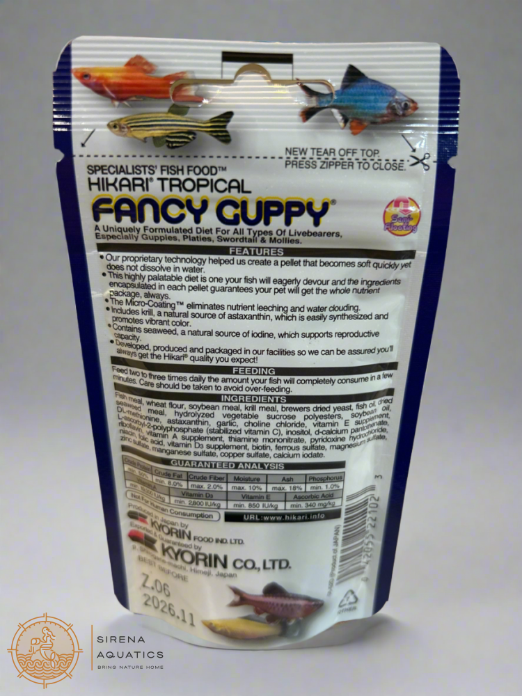 Hikari Tropical Fancy Guppy Floating - Premium Pellets For Vibrant Healthy Livebearers! Fish Food