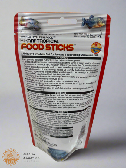 Hikari Tropical Food Sticks Floating - Nutrient-Rich Diet For Vibrant Arowanas & Carnivorous Fish!