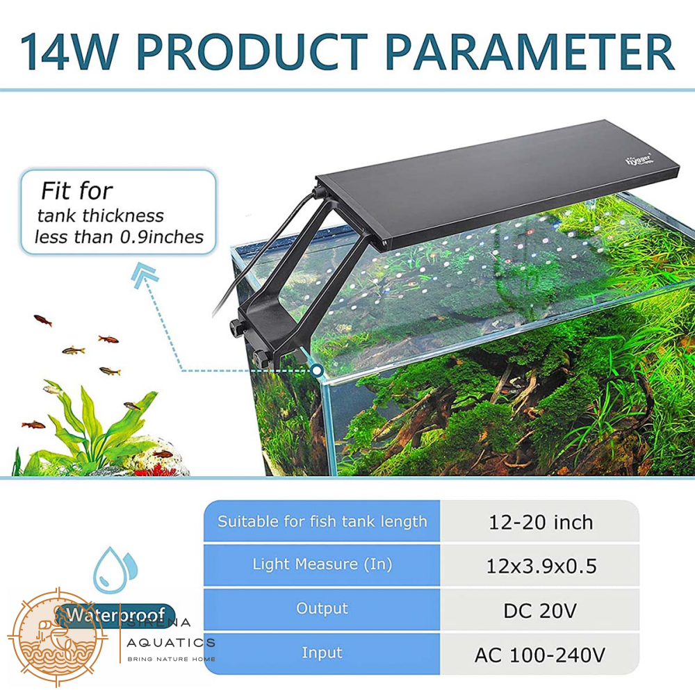 Hygger Aquascaping Planted Aquarium Clip-On Light With 24/7 Timer Lighting