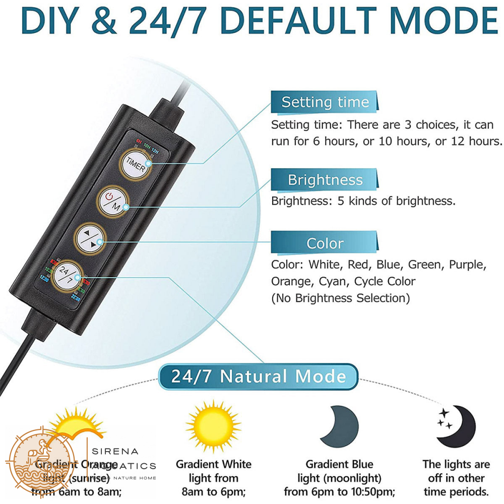 Hygger Aquascaping Planted Aquarium Clip-On Light With 24/7 Timer Lighting