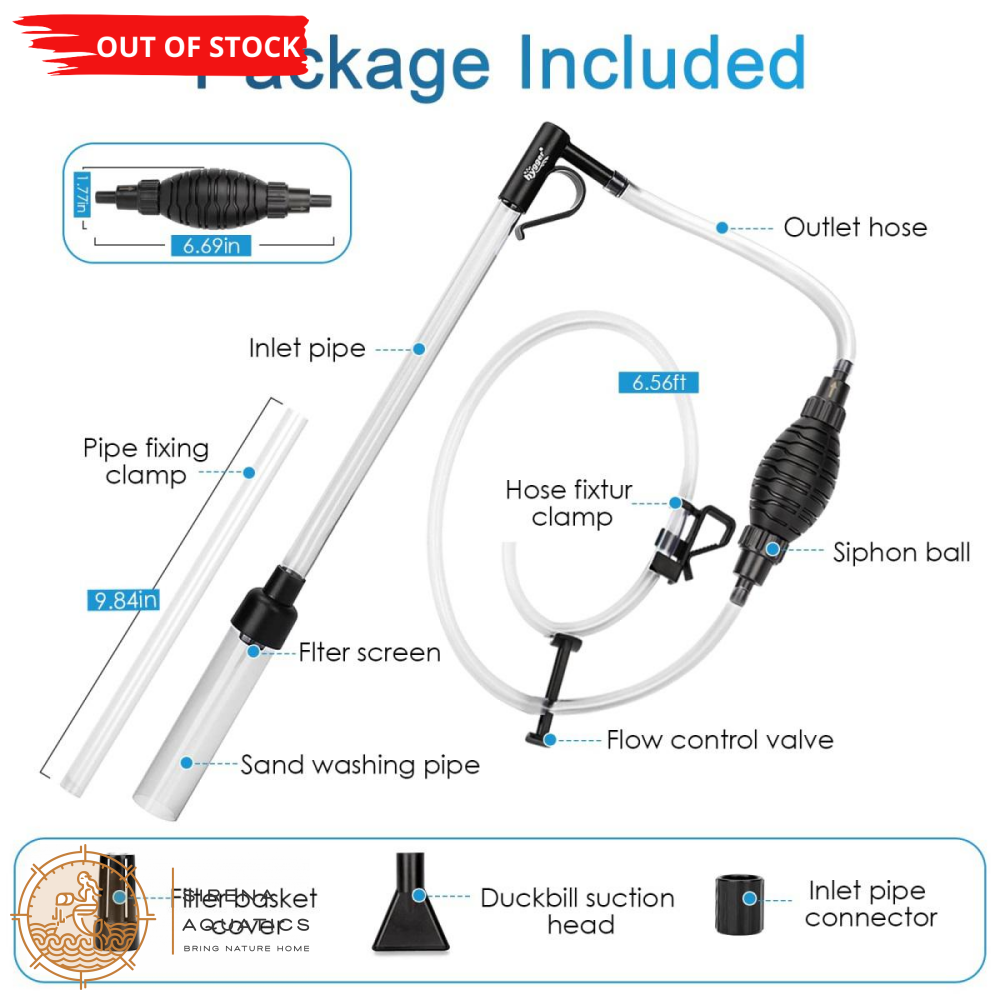 Hygger Aquarium 3-In-1 Siphon Gravel Cleaner - For Cleaning Tanks And Water Changes (Small) Supplies