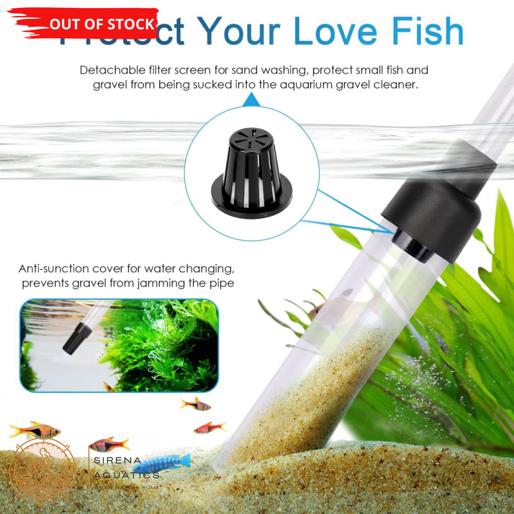 Hygger Aquarium 3-In-1 Siphon Gravel Cleaner - For Cleaning Tanks And Water Changes (Small) Supplies