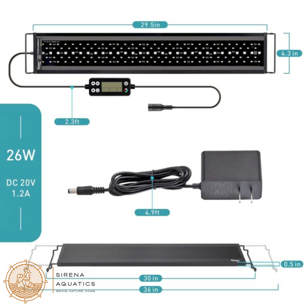 Hygger Aquarium Led Light For Planted And Aquascaped Tanks - Programmable Dimmable With Lcd Monitor