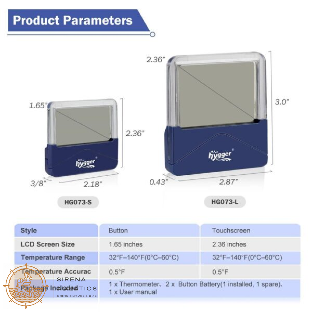 Hygger Digital External Aquarium Thermometer - Easy Read Accurate Temperature Alarms Large Size