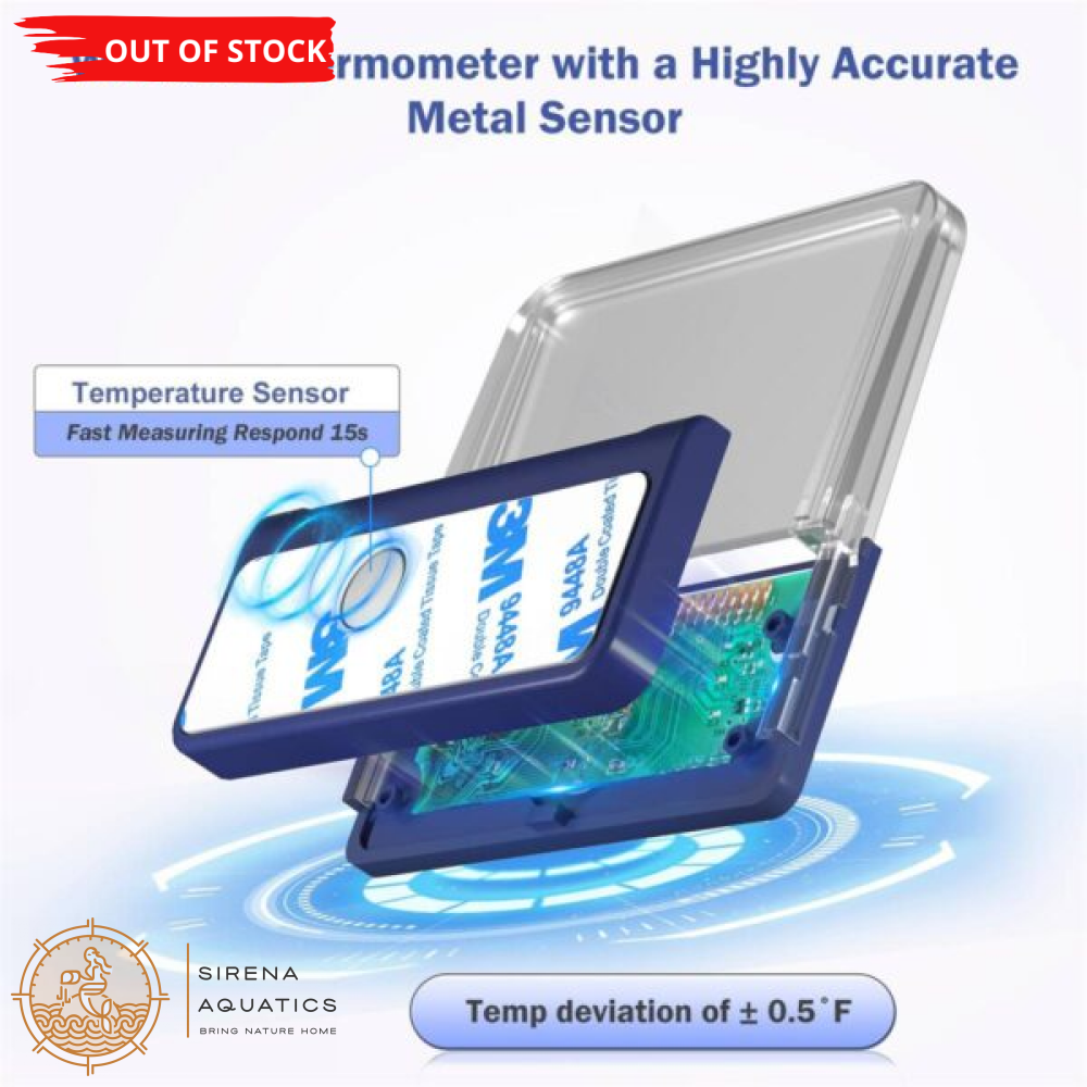 Hygger Digital External Aquarium Thermometer - Easy Read Accurate Temperature Alarms Large Size